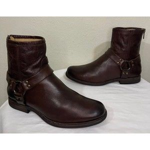 Authentic Frye Phillip Harness Biker Campus Ankle Boots sz 10